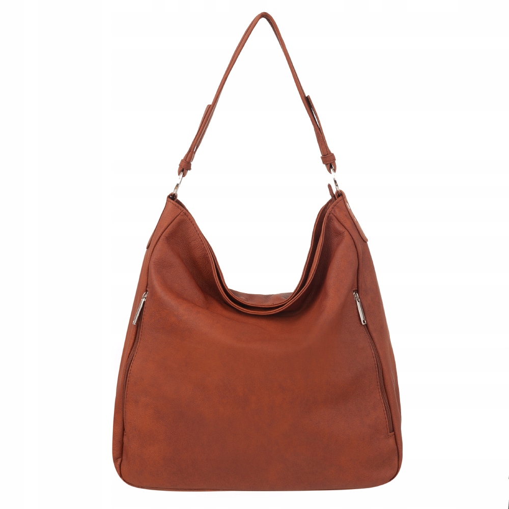 CAMEL RUDA SKÓRZANA torebka WŁOSKA MIĘKKA SKÓRA A4 Marka inna