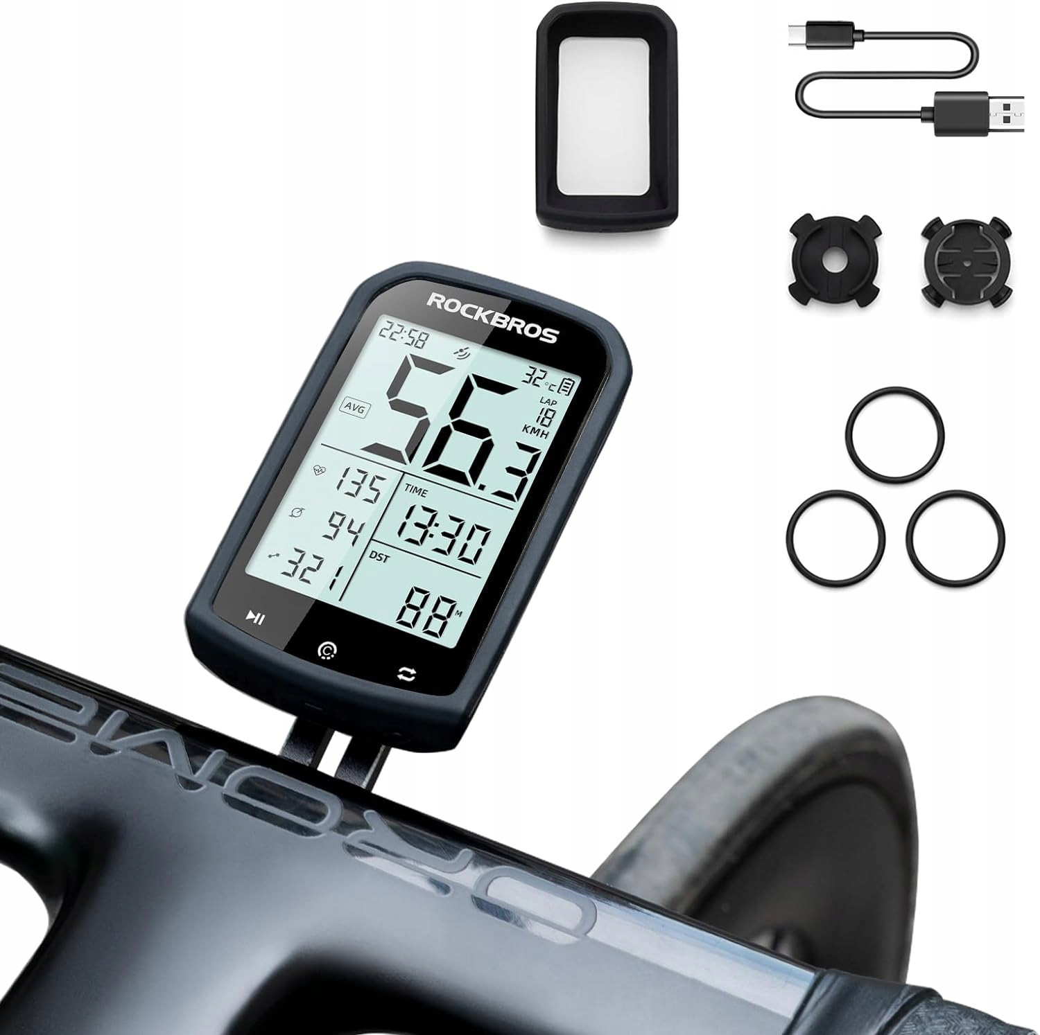 Licznik rowerowy Gps Ant+ BT5.0 2,9" do aplikacji Xoss IPX6 35h Rockbros M1