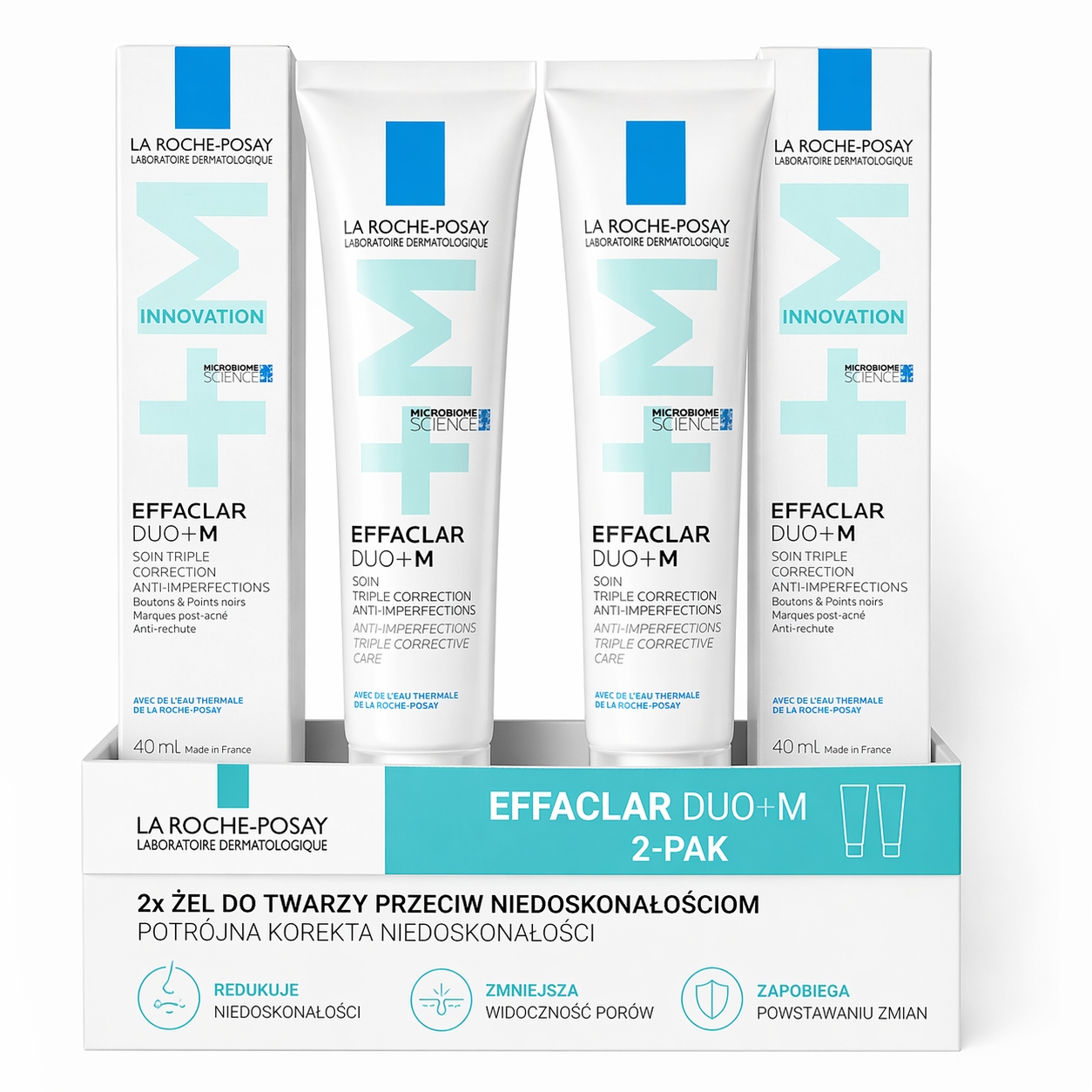 La Roche-Posay Zestaw 2 Żeli Do Twarzy Przeciw Niedoskonałościom 2x40 ml