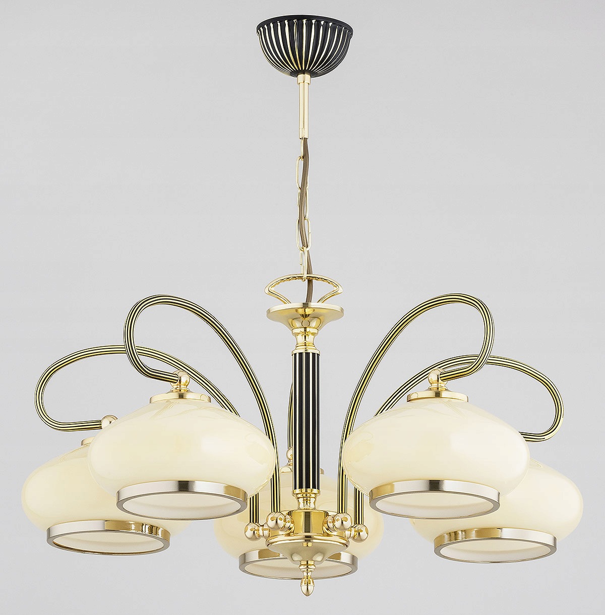Astoria Imperial żyrandol 5xE27 złoty-czarny 63459 Alfa
