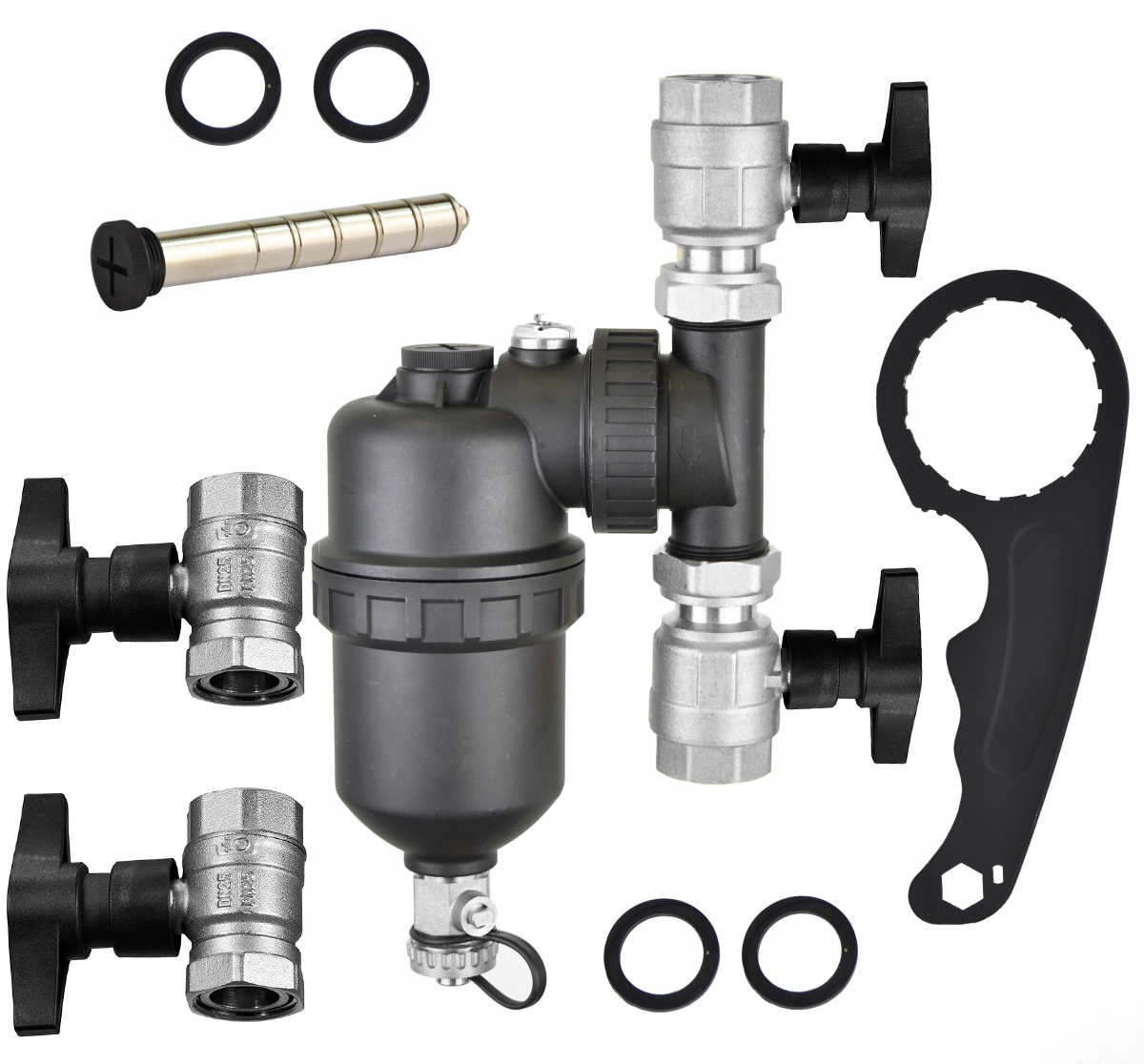 Магнитный фильтр сепаратор примесей для систем C. O. 1 дюйм DN25