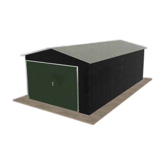 Plechová garáž 3.5 x 6.5 m jednopolohová, dvoupolohová, černá