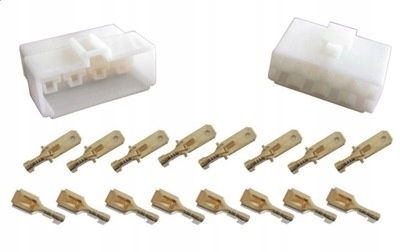 

Konektor łącznik x8 6,3mm męski-żeński zatrzask