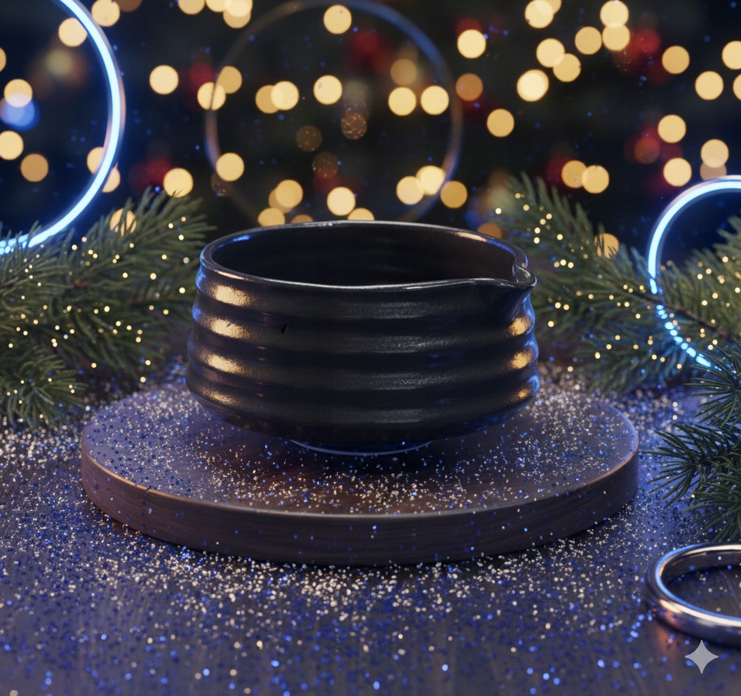 NACZYNIE CHAWAN MATCHA BLACK RINGS 330ml BOCERAMICA MADE IN PL