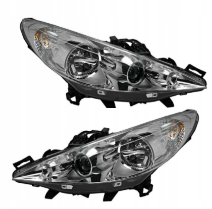 Lampa przednia TYC halogenowa elektryczna do Peugeot 207 lewe + prawe