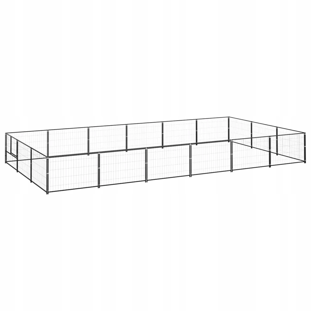 Kotec pro psa, černá, 18 m², ocelová