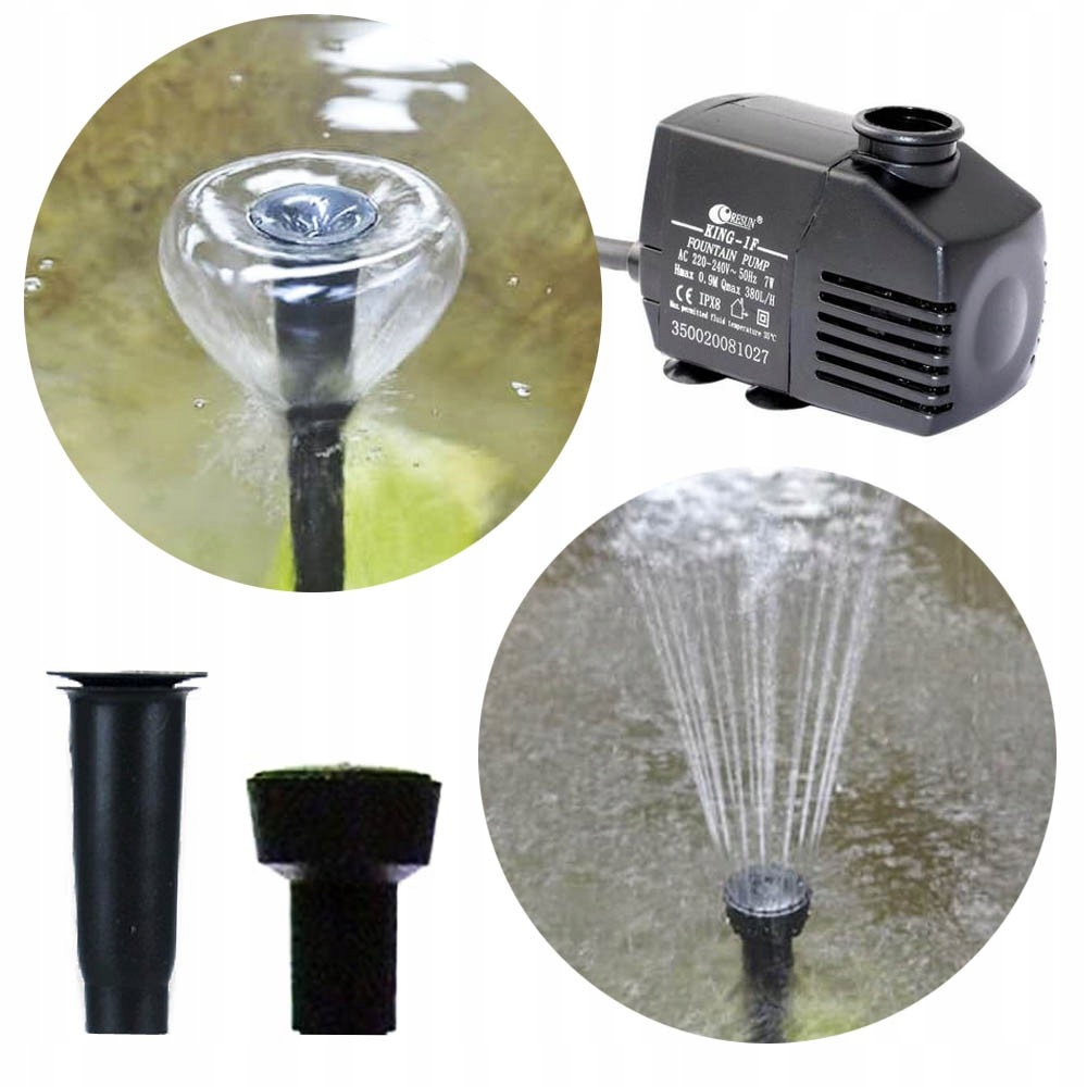 MINI ZESTAW FONTANNOWY 380L/H 5W DO MAŁEGO OCZKA Moc 5 W