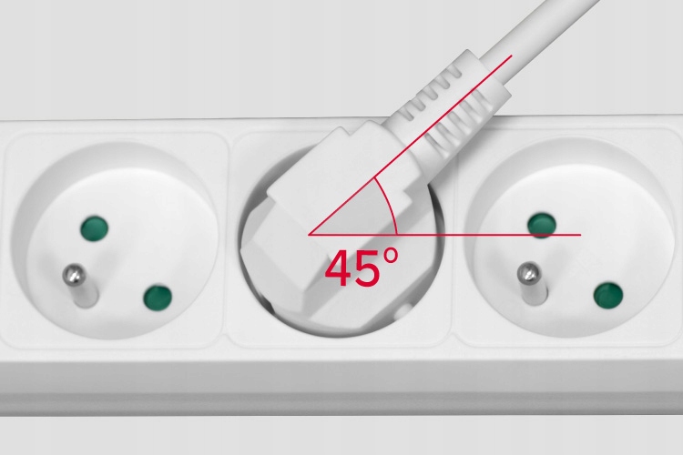 Przedłużacz 5 Gniazd Listwa 3m Szybka Ładowarka 2 USB Długość kabla 3 m