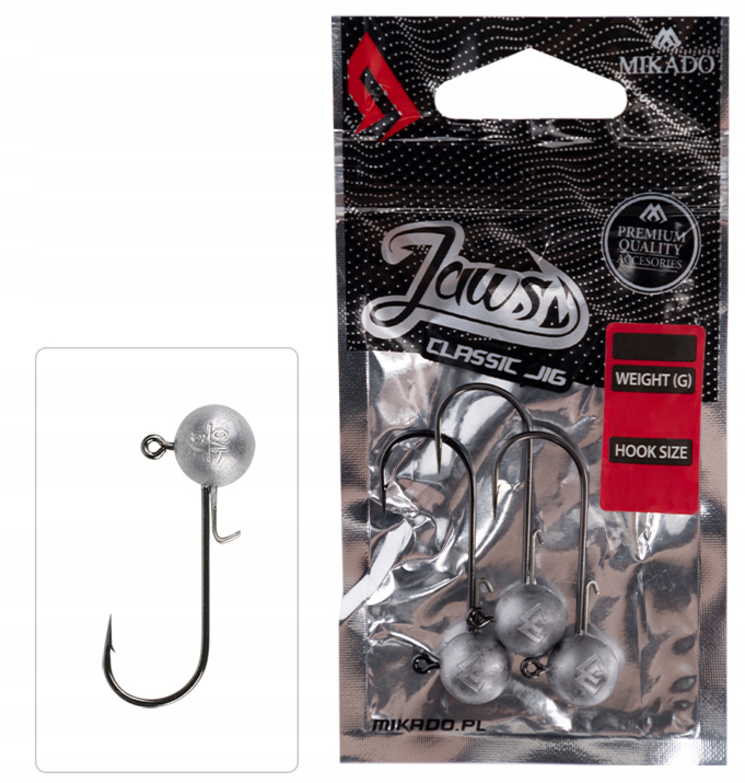 Mikado Jaws Główka jigowa jig 7g hak 6/0 zadzior extra mocne zestaw 3szt