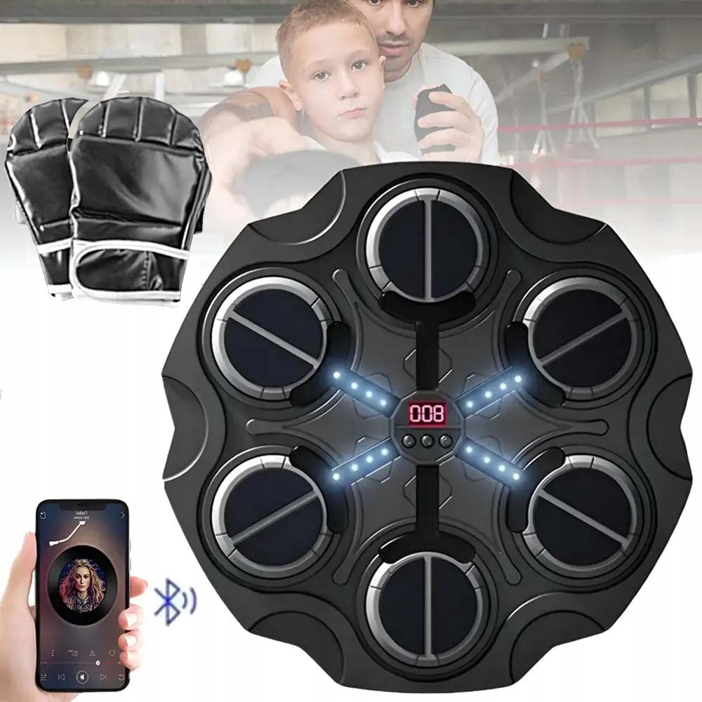 Tarcza Bokserska Muzyczna Bluetooth Usb 3 Prędkości Rękawice Bokserskie