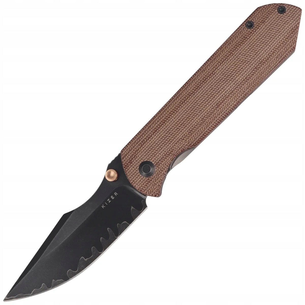 Skladací nôž Kizer Harpoon Fold Gray Titanium Brown (Ki4784A4)