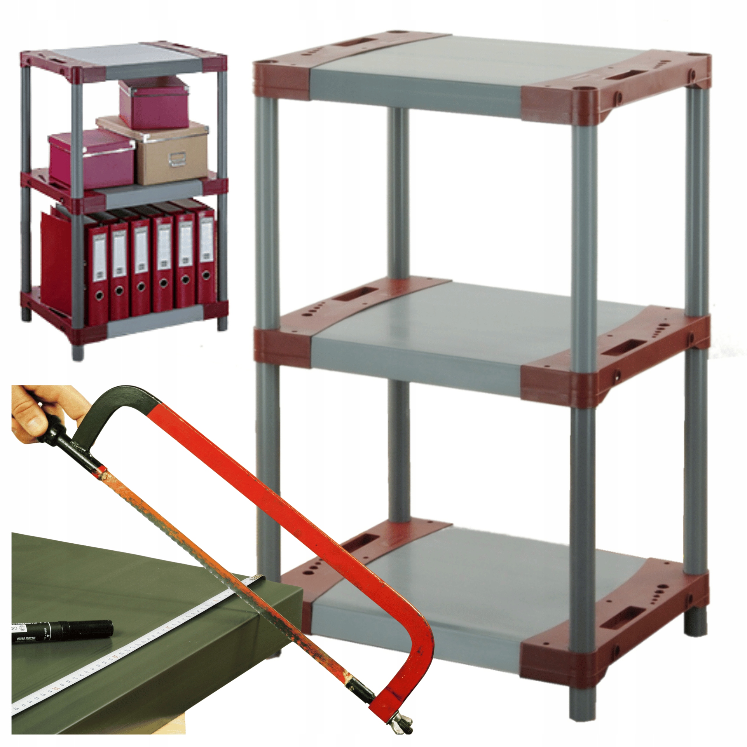 Plastový regál do pivnice, plastový regál 98x90x46 cm 97% Recyklácia Eco