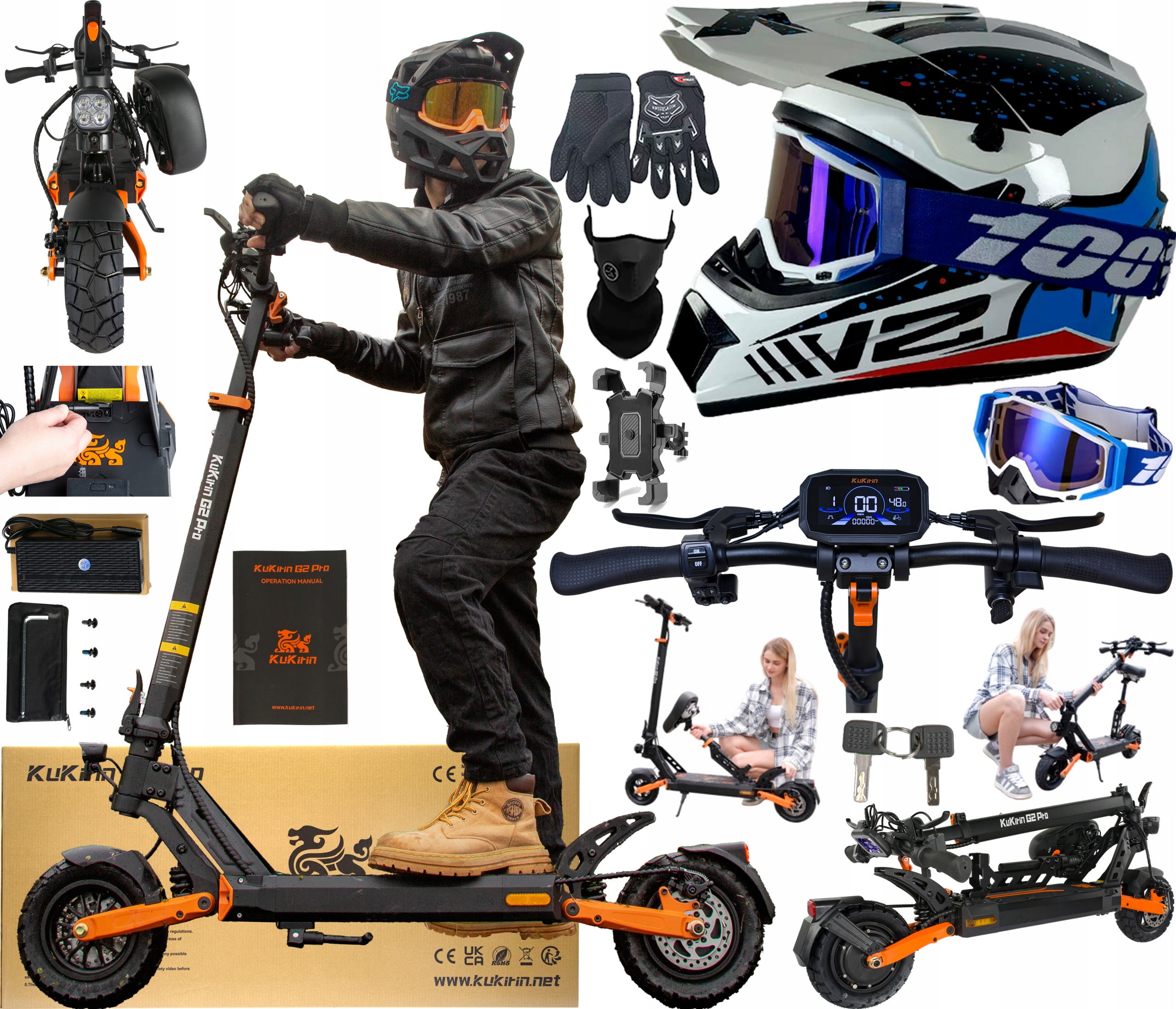 2026 Kukirin G2 Pro Elektrická vozidla 1000W 48V 15.6AH 45KM/H +5 Dárek