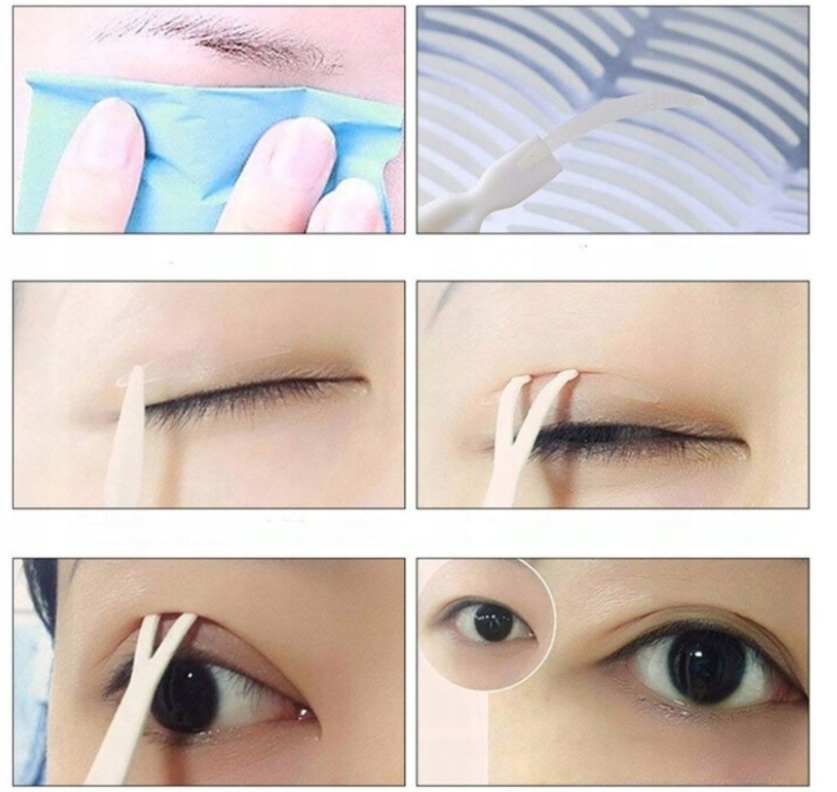 TASIEMKI NA OPADAJĄCE POWIEKI PLASTRY KORYGUJĄCE SAMOPRZYLEPNE 240 SZTUK Kolor dominujący bezbarwny