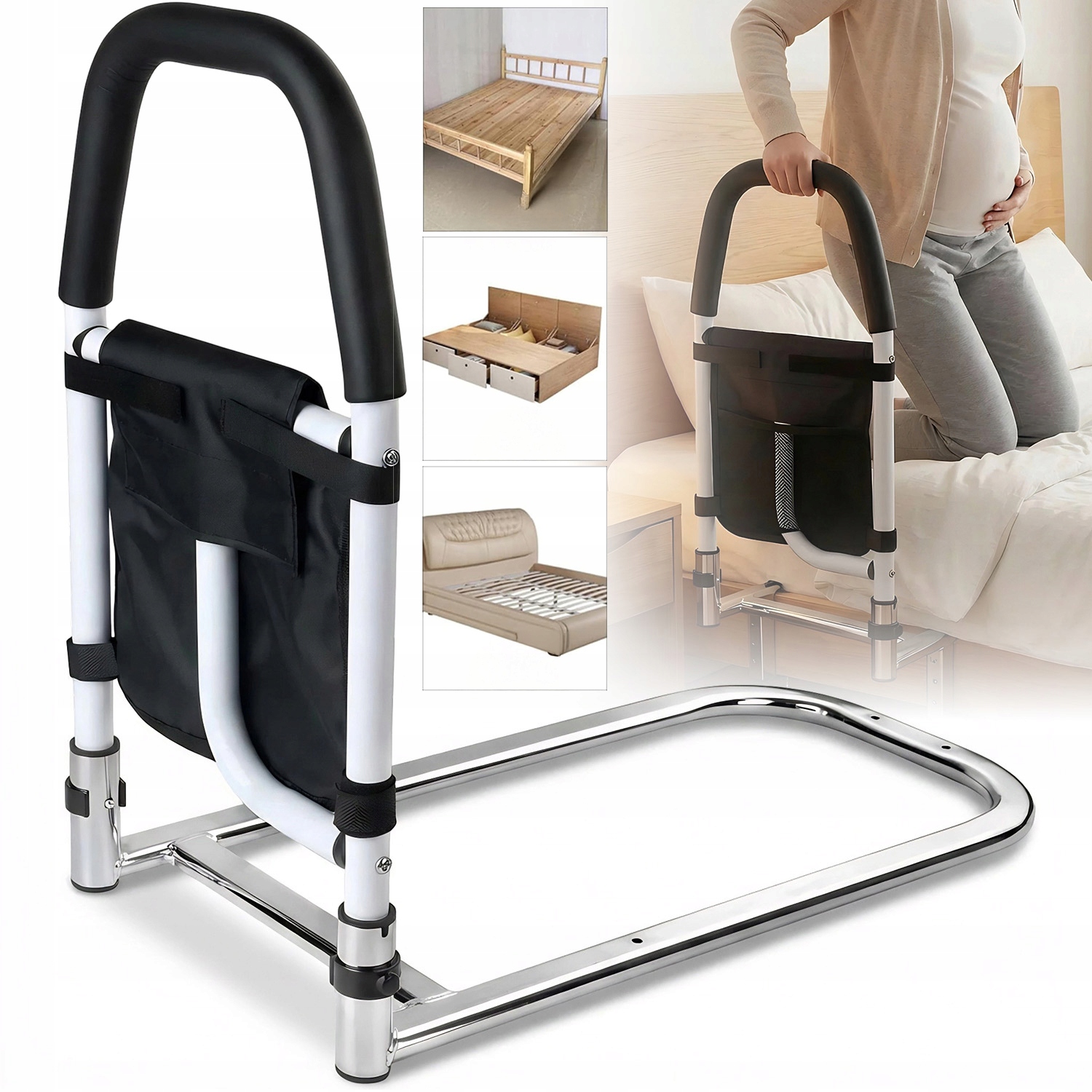 Barierka Zabezpieczająca Do Łóżka Dla Seniorów Uchwyt Poręcz Boczna Trwała