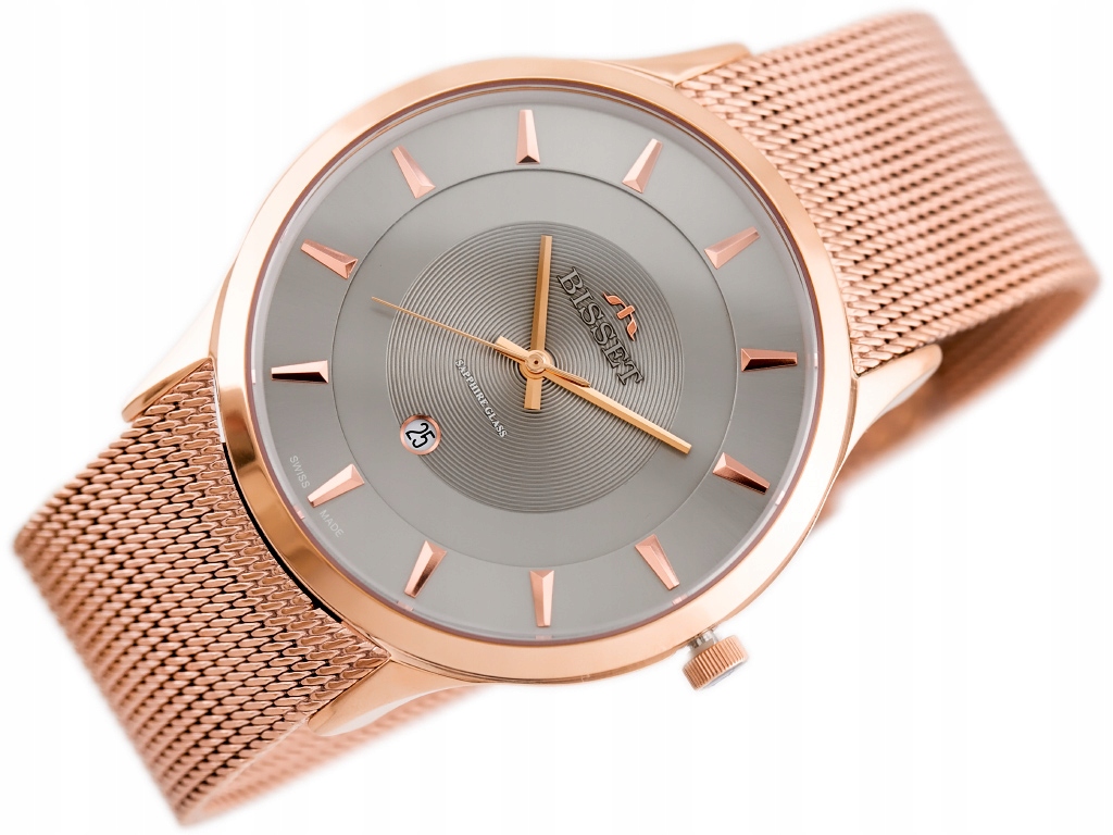 

Zegarek Męski Bisset BSDE47 rose gold/gray +grawer
