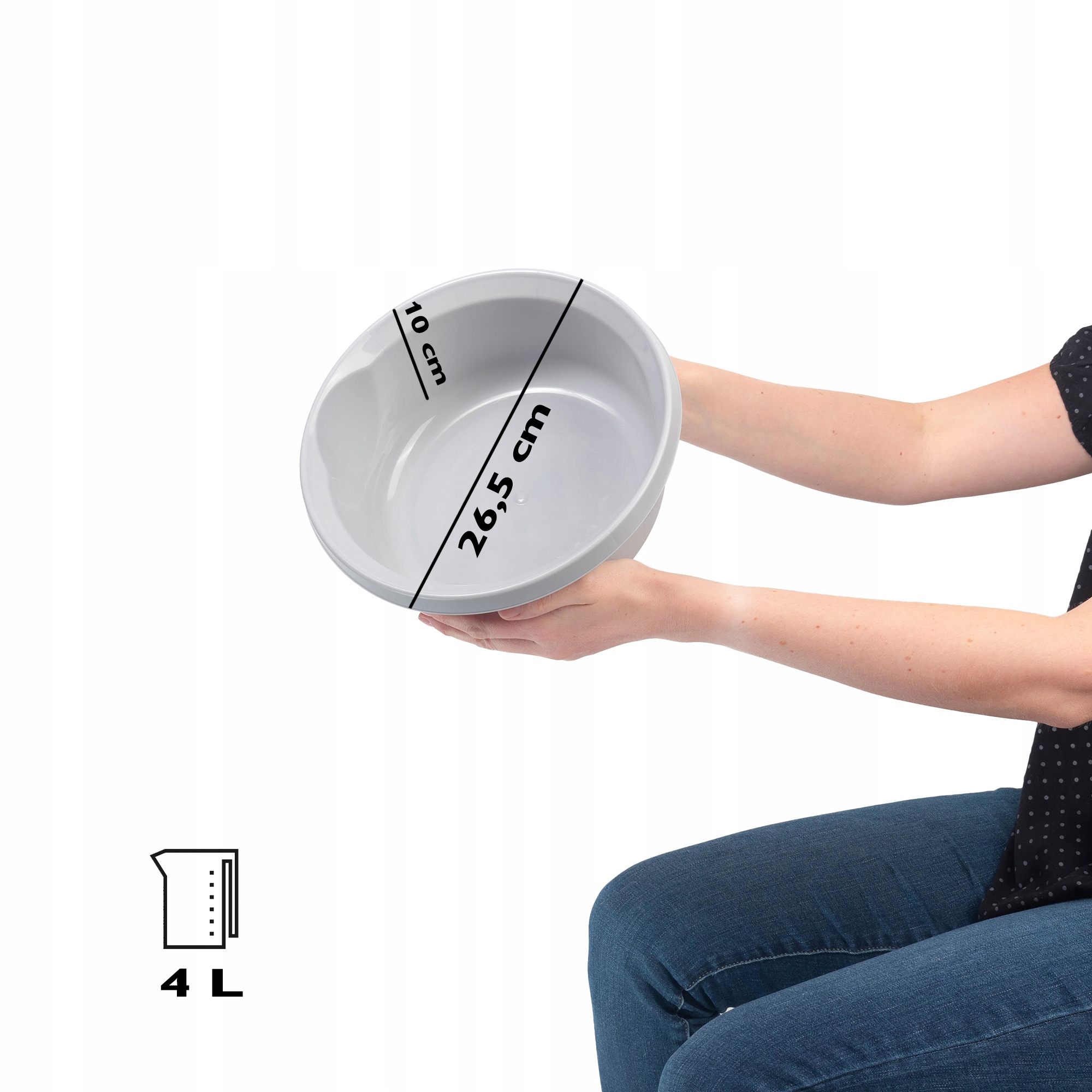 MISKA PLASTIKOWA 4L MIEDNICA OKRĄGŁA SZARA Kod producenta K9429