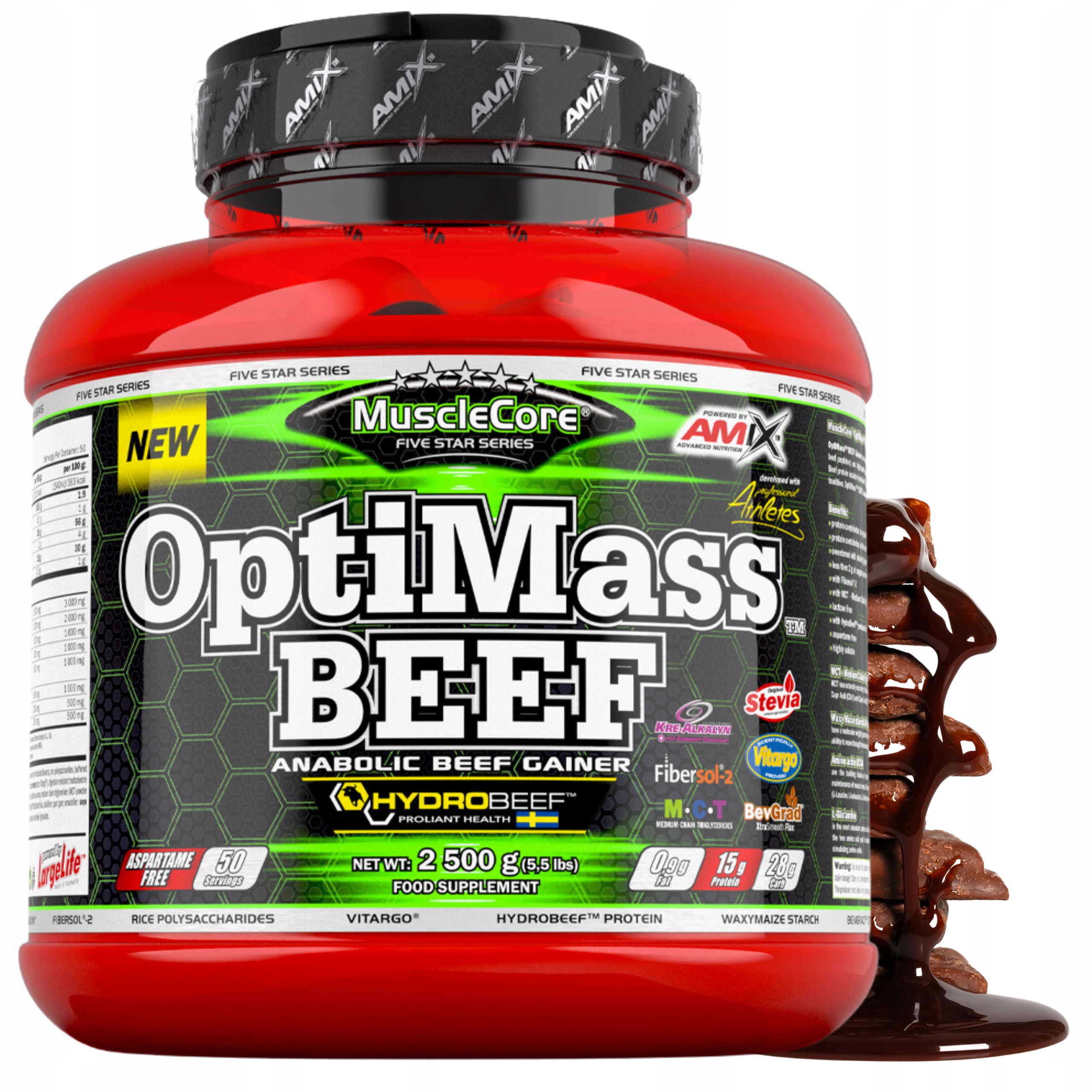 Gainer Bcaa Kreatin Hovězí protein Vláknina Lněné semínko Glutamin Leucin