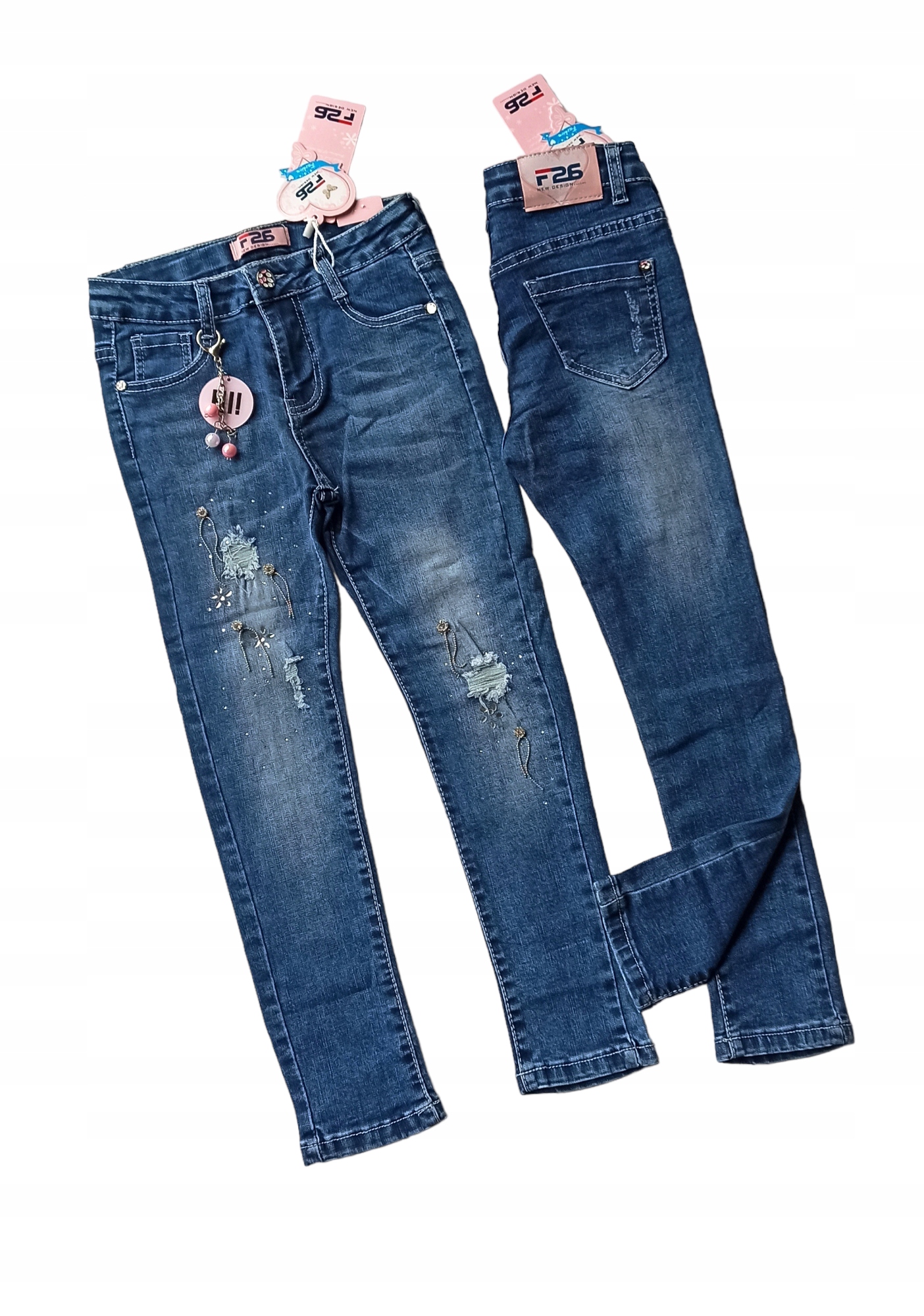 

Spodnie jeans dla dziewczynki na gumce, 146-152