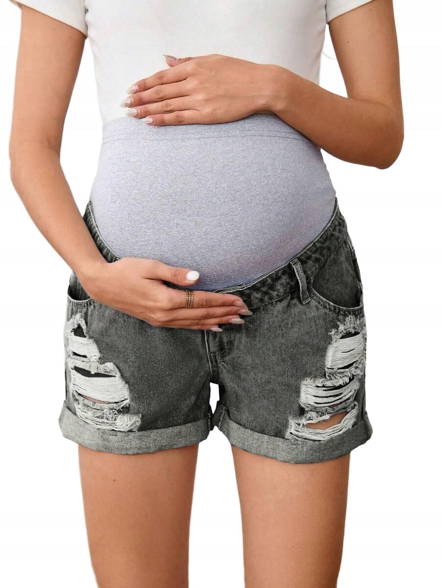 SHEIN JEANSOWE SPODENKI CIĄŻOWE L