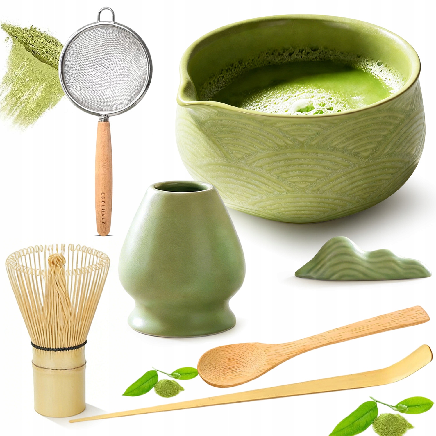 Bambusowych Łyżeczek Do Herbaty Akcesoriów Do Matchy 7-CZĘŚCIOWY Zestaw
