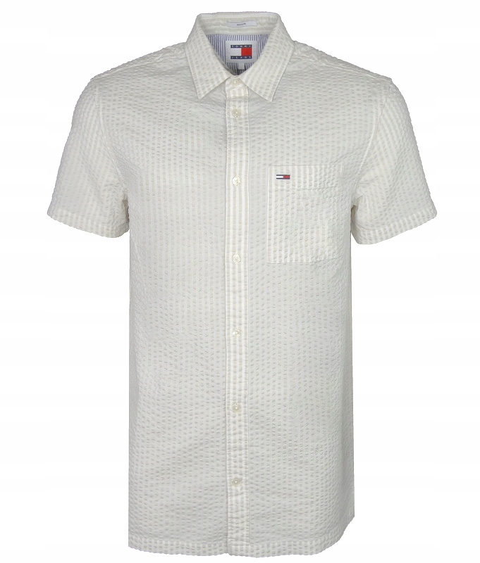 Tommy Jeans pánská košile, krátký rukáv, pruhy, M