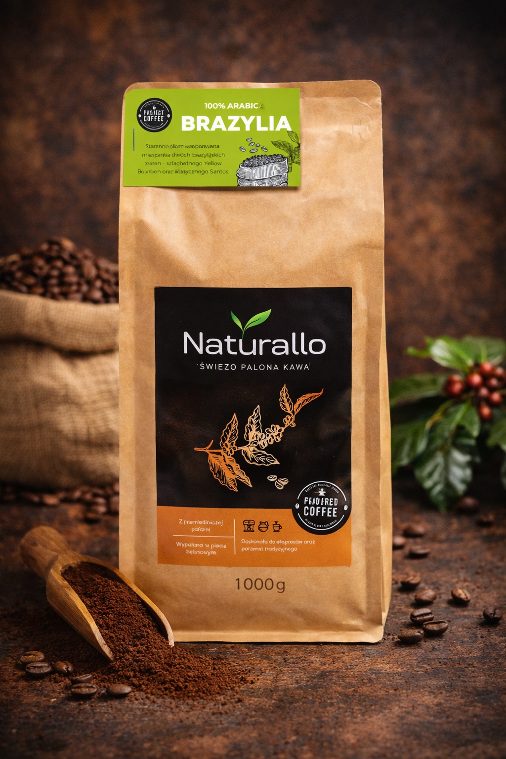 Levně Káva Brazílie 1 kg mletá, čerstvě pražená Arabica do kávovaru a kávovaru