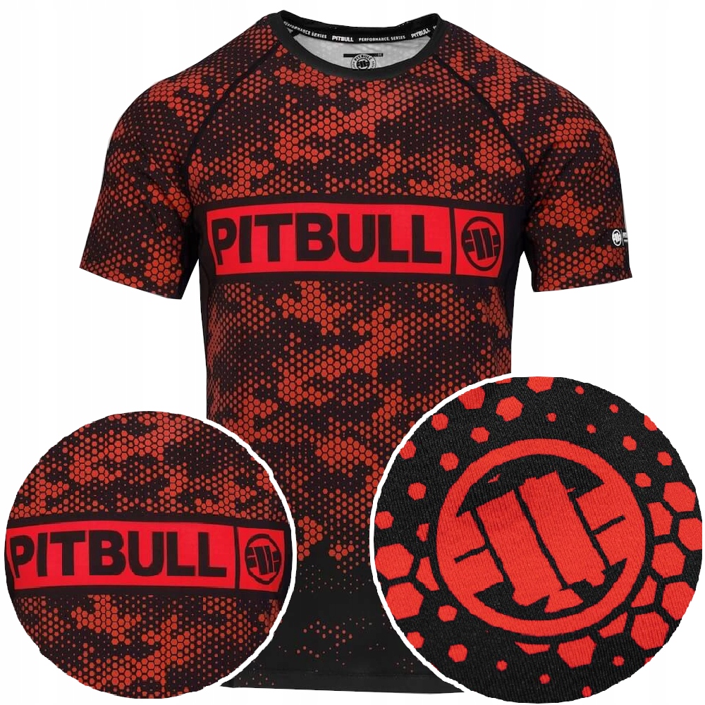 Męska Koszulka Rashguard Pitbull Hex Camo Hilltop Treningowa Techniczna_M