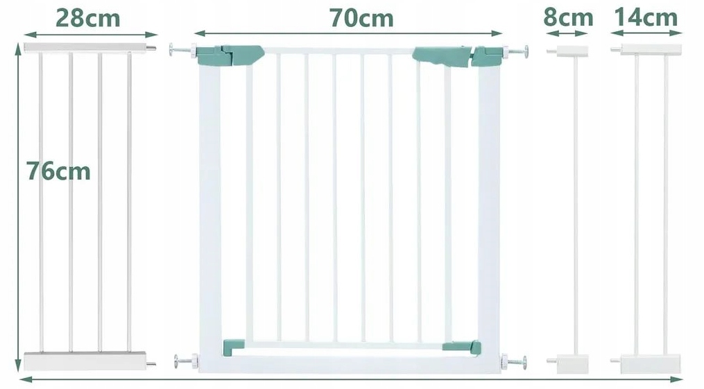 Barierka zabezpieczająca z rozszerzeniami Costway 80-132cm bez wiercenia