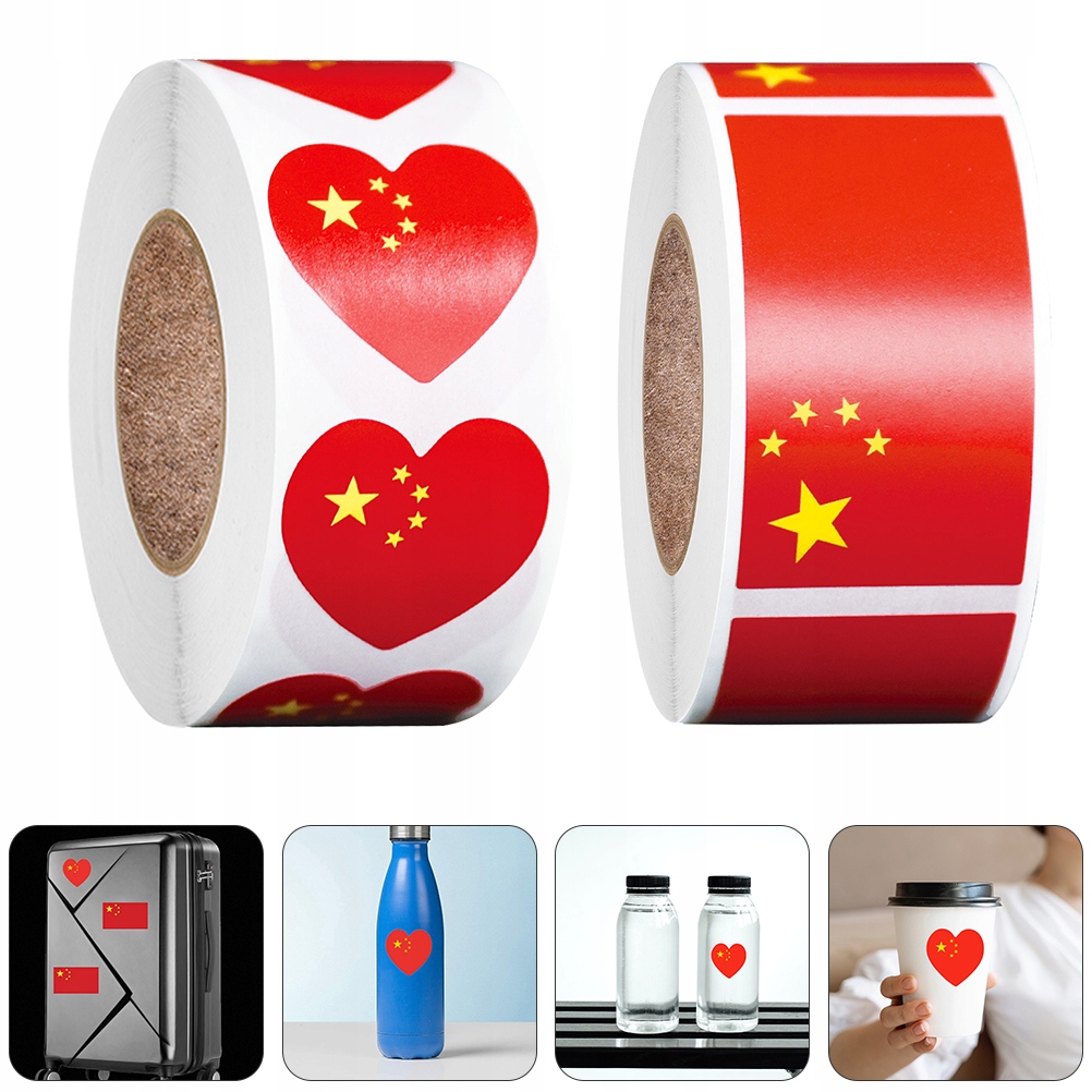 Okrągłe etykiety Chiny Naklejki Klej z chińską flagą EAN (GTIN) 6911074778730