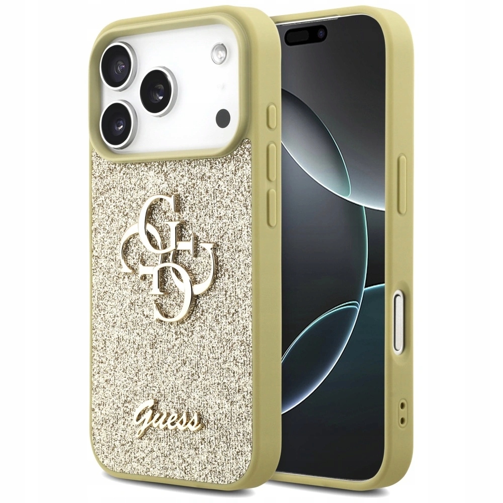 Pouzdro Guess Fixed Glitter Big 4G pro Apple iPhone 17 Pro zlaté
