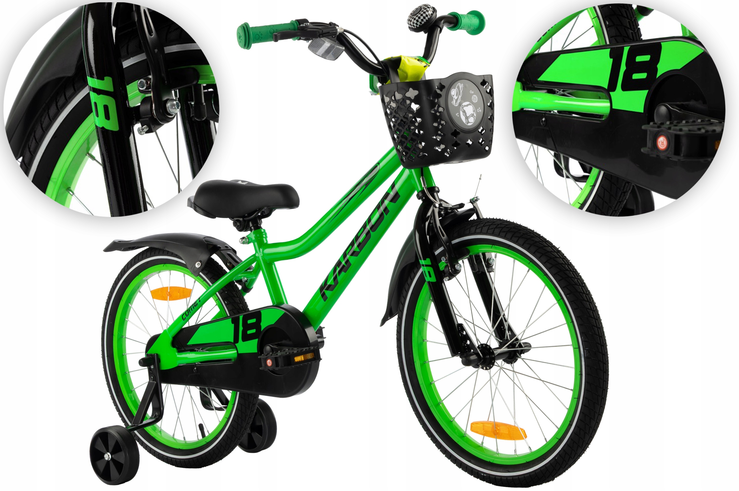 Rower dziecięcy 18" Karbon Comet zielony R25
