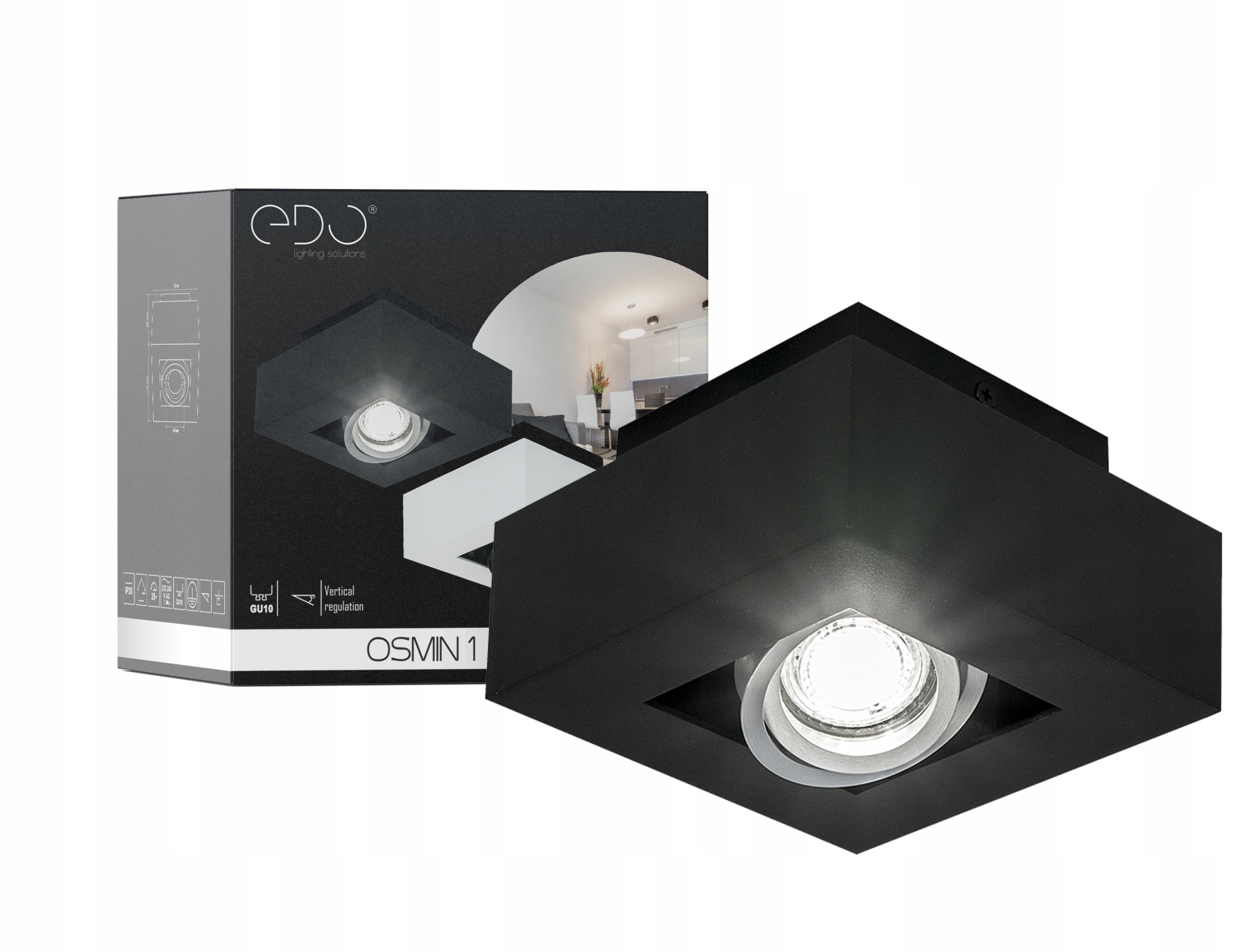 

Lampa Sufitowa Plafon Led Natynkowy Oprawa Czarna
