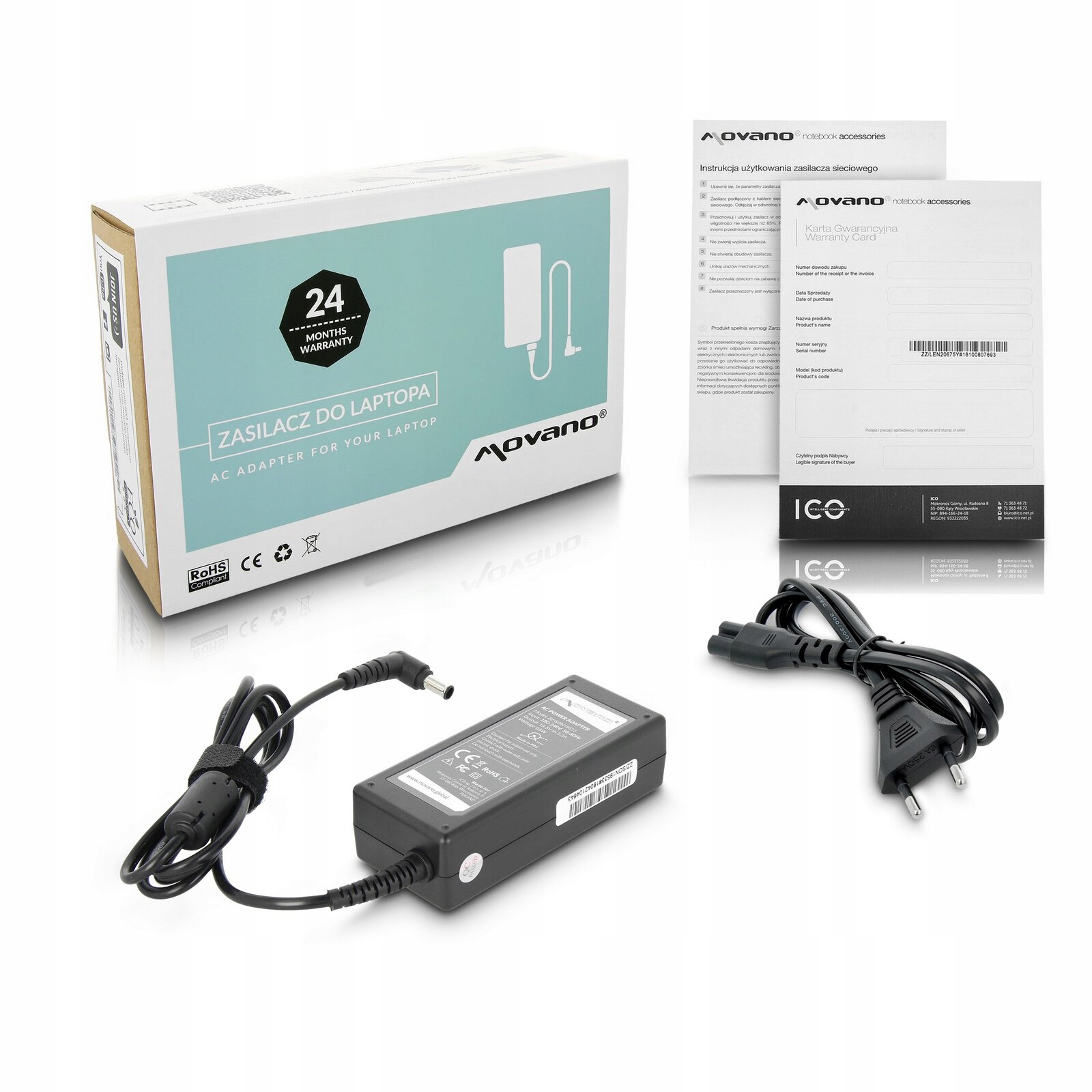 

Ładowarka zasilacz movano 19.5v 3.3a (6.5x4.4 pi