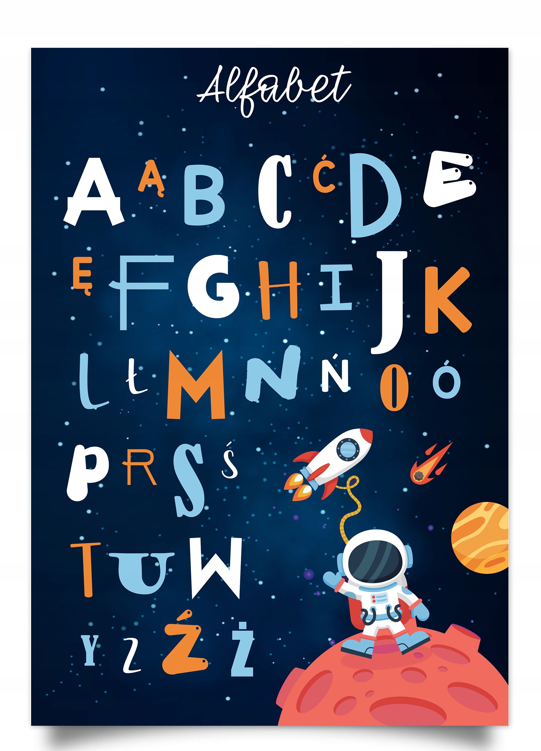

Plakat Edukacyjny plakaty Alfabet Kosmos rakieta