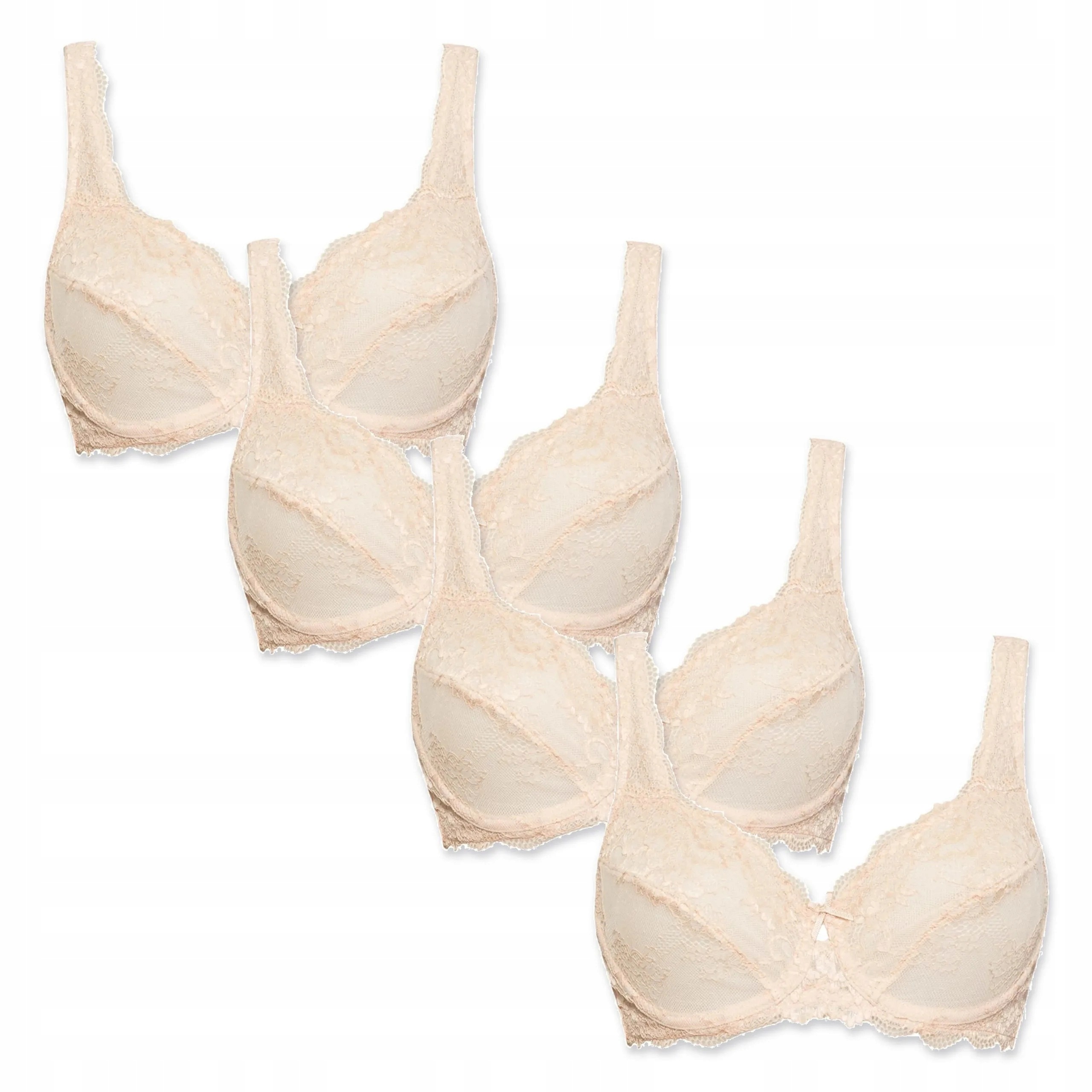 Sada 4 podprsenek Sielei Wonder Lace 2442 cipria 100D