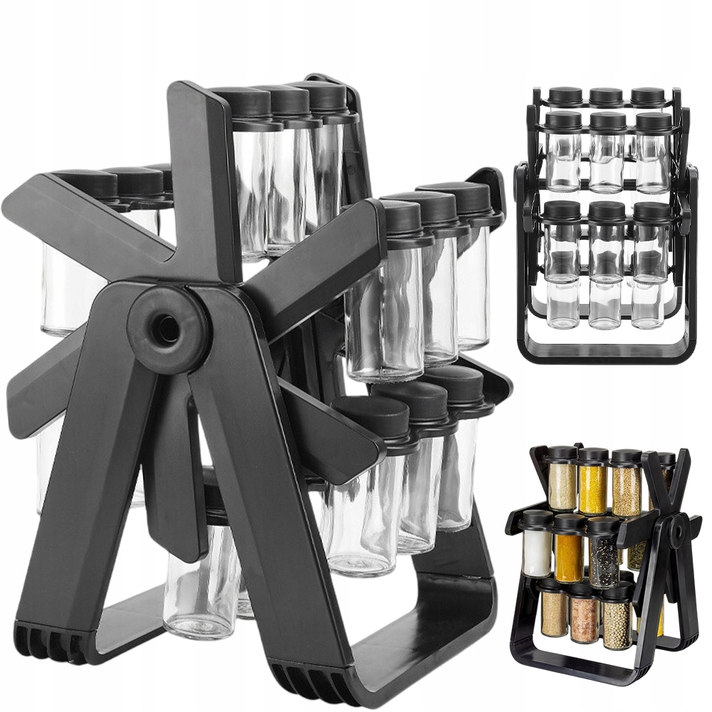 Otočné Nádoby Na Koření Stojan Na Koření Sklenice 18KS