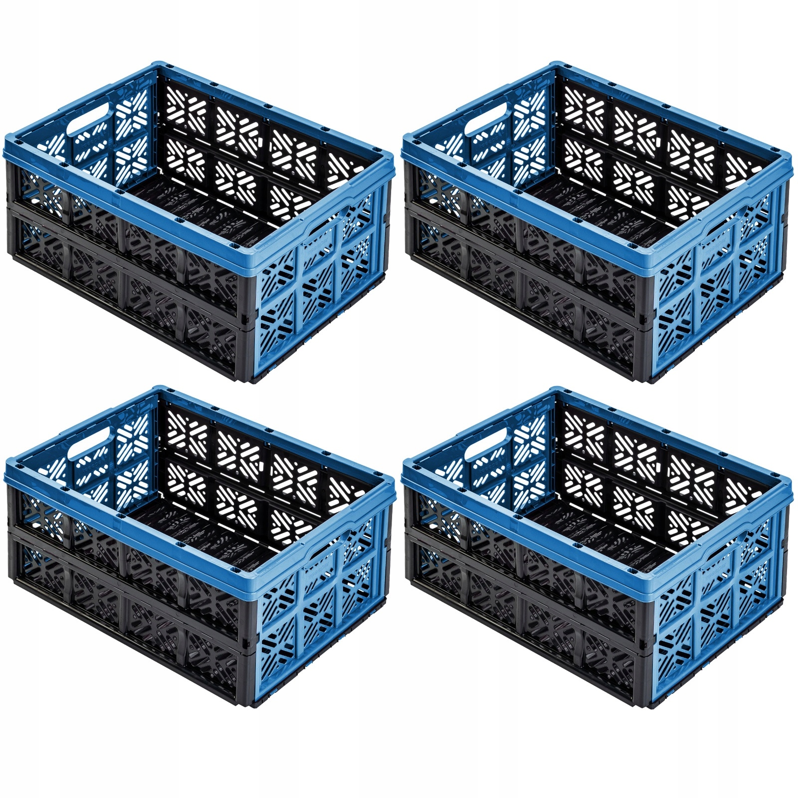 

4X Kosz składany do samochodu na zakupy 32L Blue