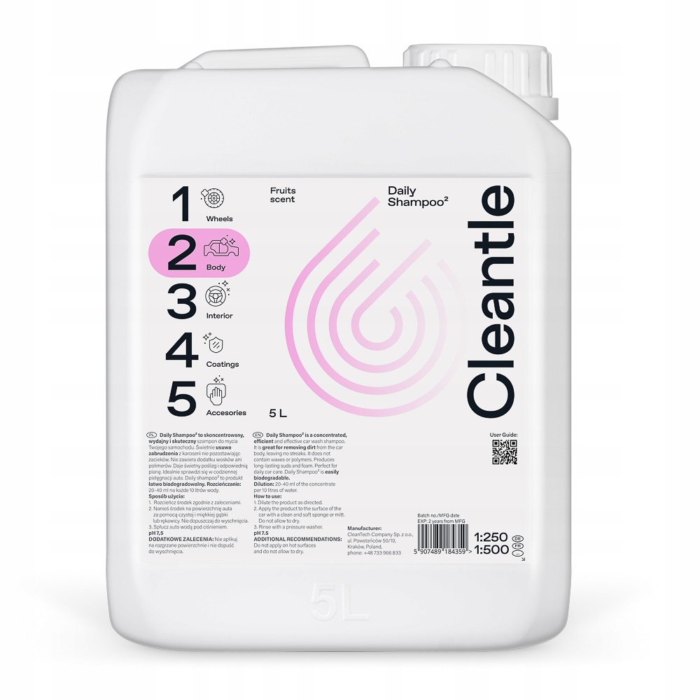 

Cleantle Daily Shampoo 5L Szampon Neutralne Ph