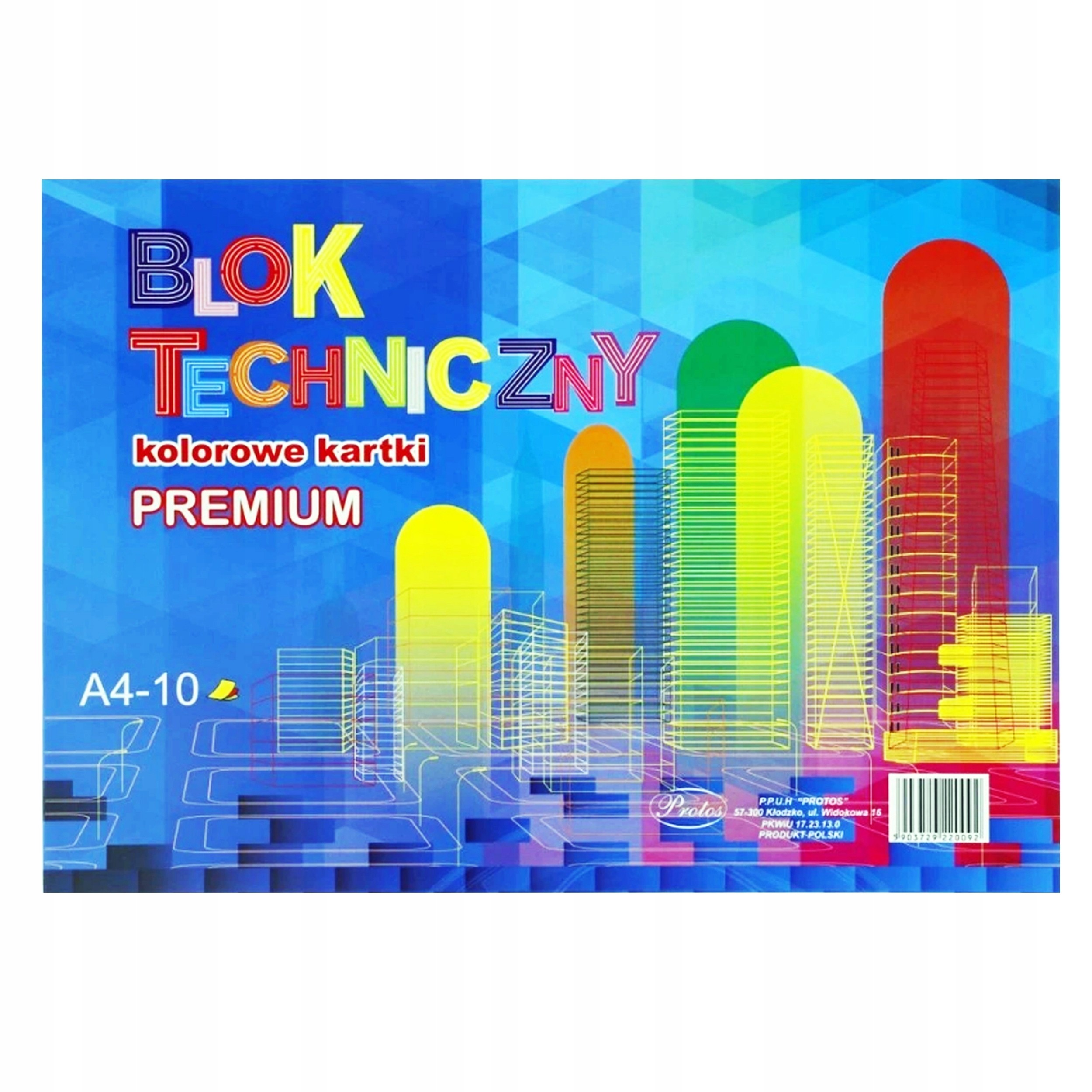 BLOK TECHNICZNY A4 - KOLOROWE KARTKI Kod producenta 5903729220092