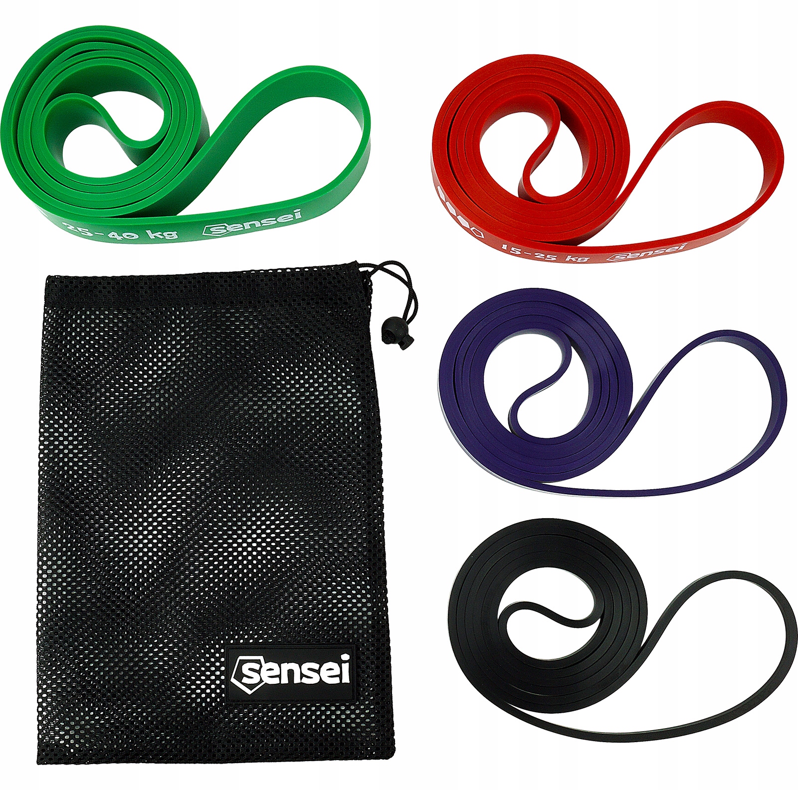 ZESTAW 4 GUM OPOROWYCH POWER BANDS DO PODCIĄGANIA Marka Sensei