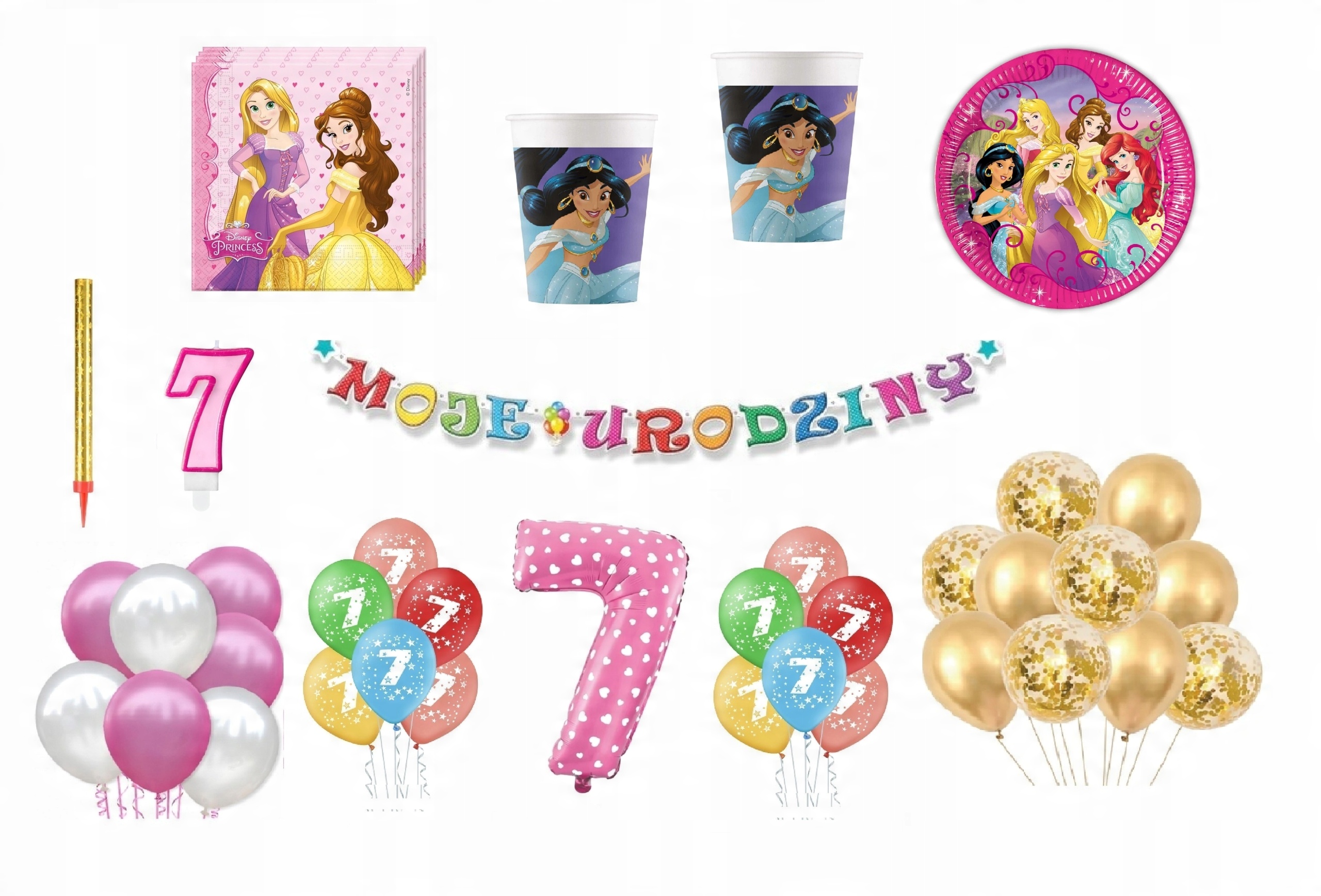 

Zestaw Księżniczka Princess 7 Urodziny Balony