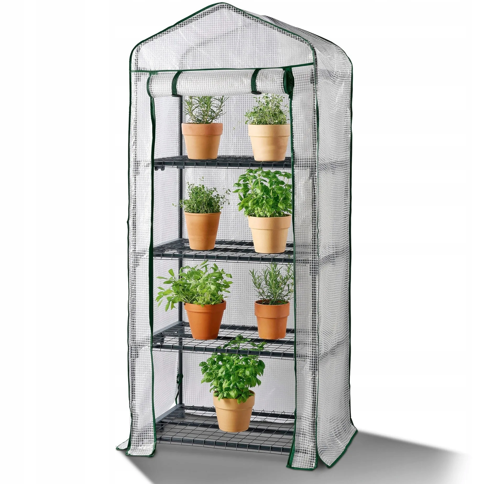 Mini skleník se 4 regálovými policemi fólie 160x69x49 Cm Parkside