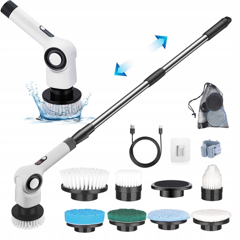 Levně Elektrický Kartáč Rotační Mop Na Čištění Voděodolný 7V1 2000mAh