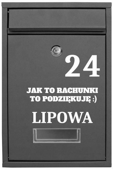 poštovní schránka Poštovní, personalizovaná, Jak To Je Účet, Děkuji