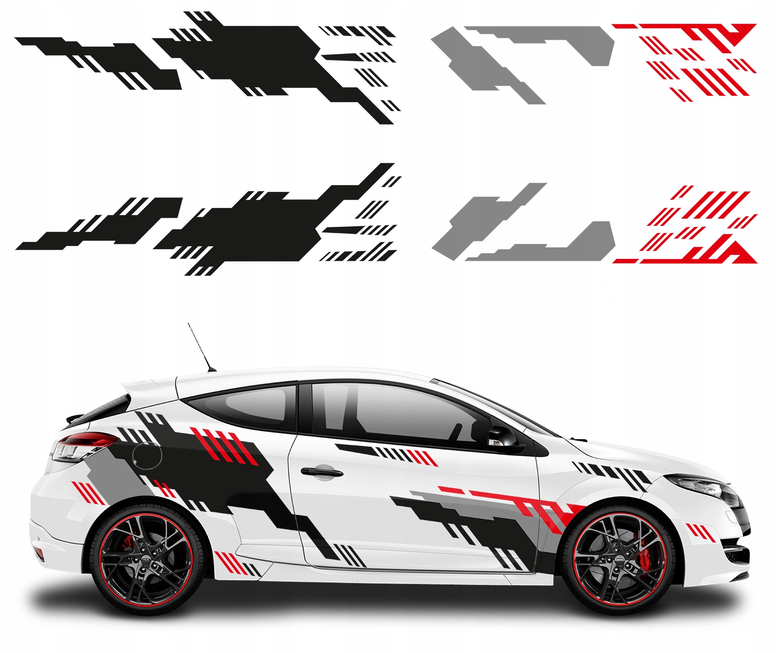 NAKLEJKA MOTYW NA AUTO KSZTALTY 7 4m KOLOROWY