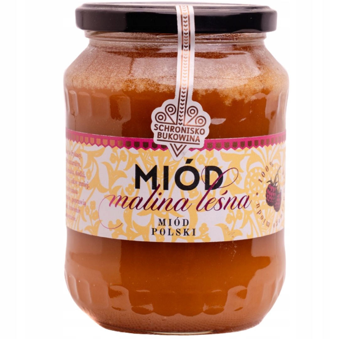 Med lesní malina produkt Polský přírodní 710 ml/1 kg Schronisko Bukowina