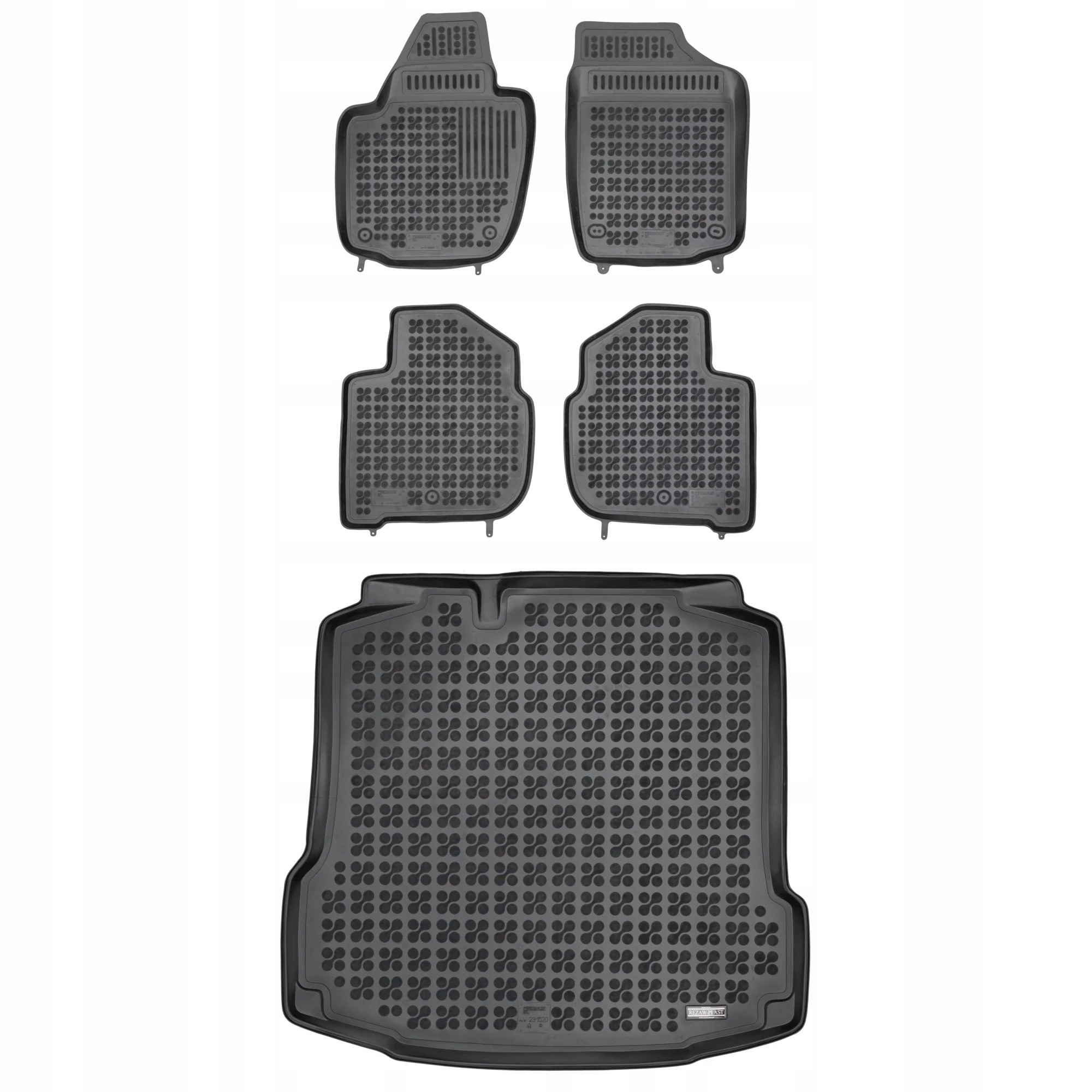 Gumová sada kobercov a rohoží Škoda Rapid 2012-2019