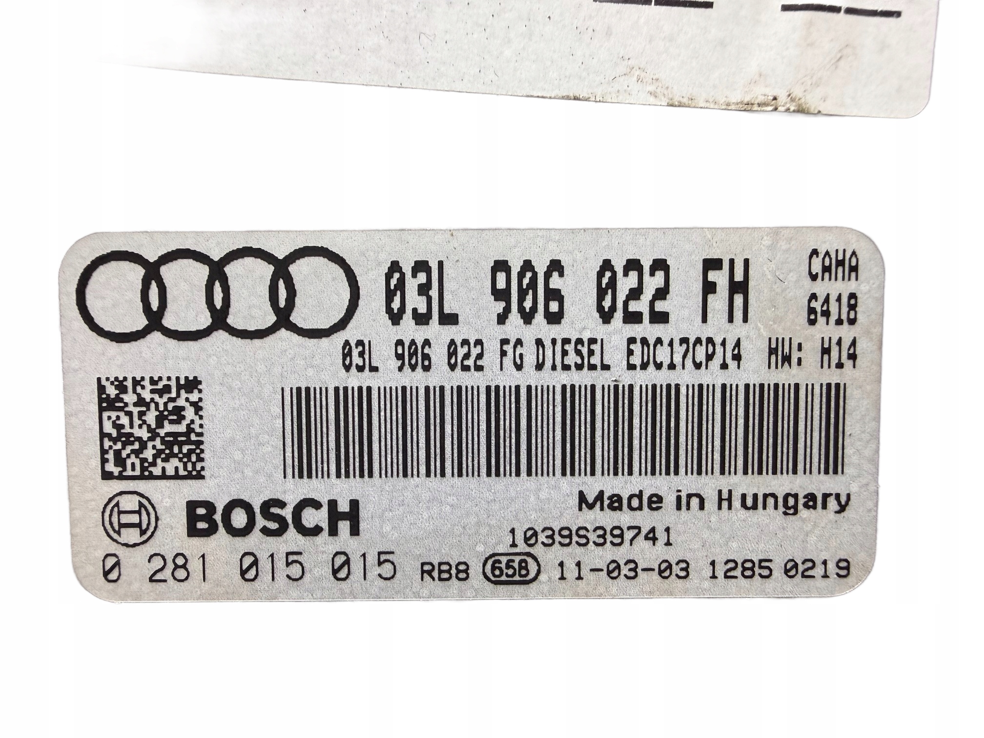 AUDI A6 C6 LIFT 2.0 TDI CAH control unit computer of the engine ECU 03L906022FH