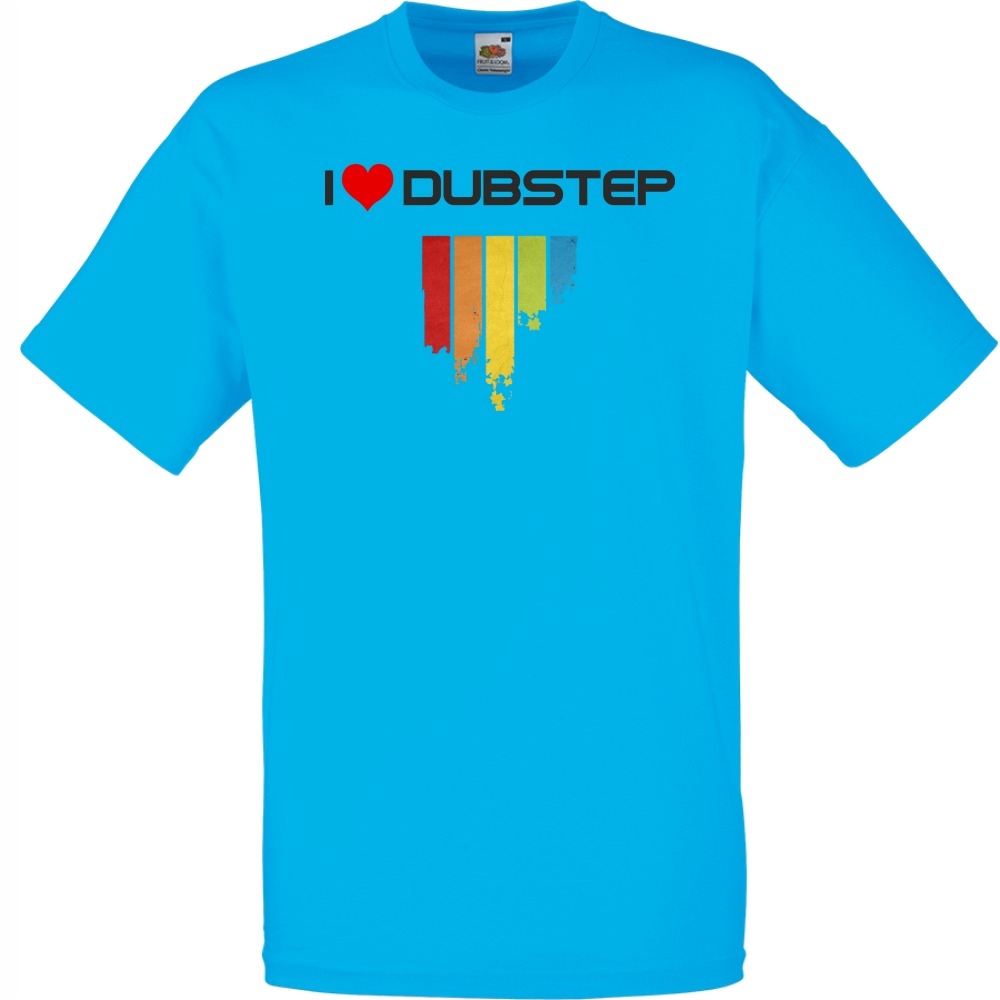 

Koszulka z nadrukiem dubstep dub S lazurowa